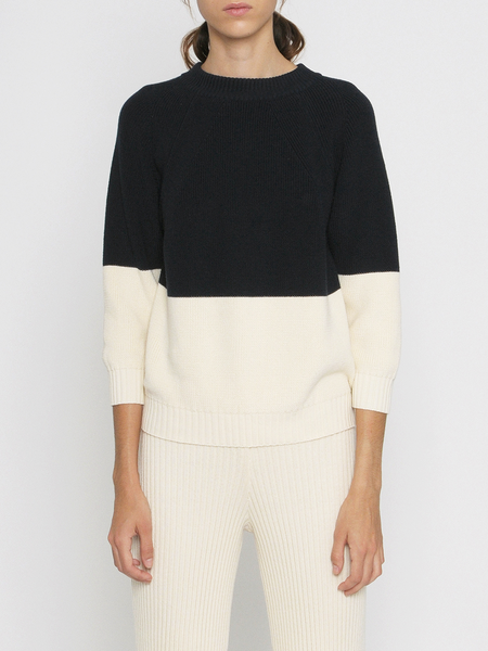 Diarte - Byron Bicolor Sweatshirt - White and Navy