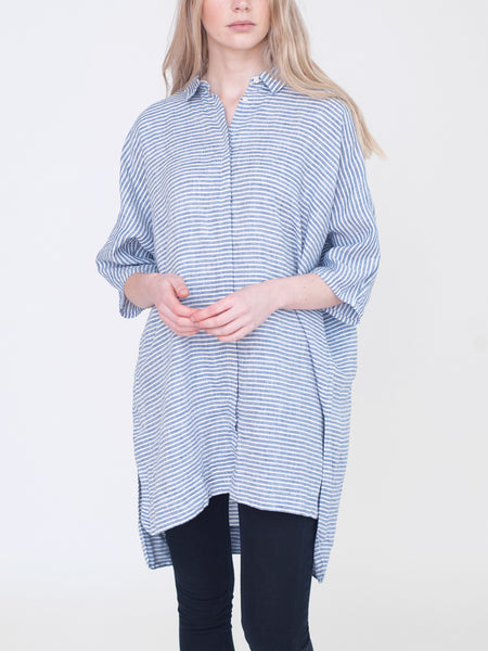 Beaumont Organic - Rowena Striped Shirt - Blue & White