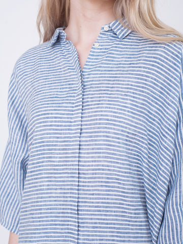 Beaumont Organic - Rowena Striped Shirt - Blue & White