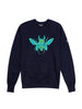 Gung Ho - Embroidered Stag Beetle Sweatshirt - Navy