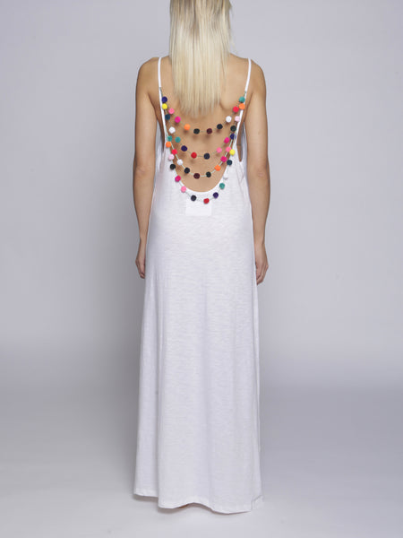 Pitusa - Pom Pom Necklace Dress - White