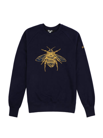 Gung Ho - Signature Embroidered Bee Sweatshirt - Navy